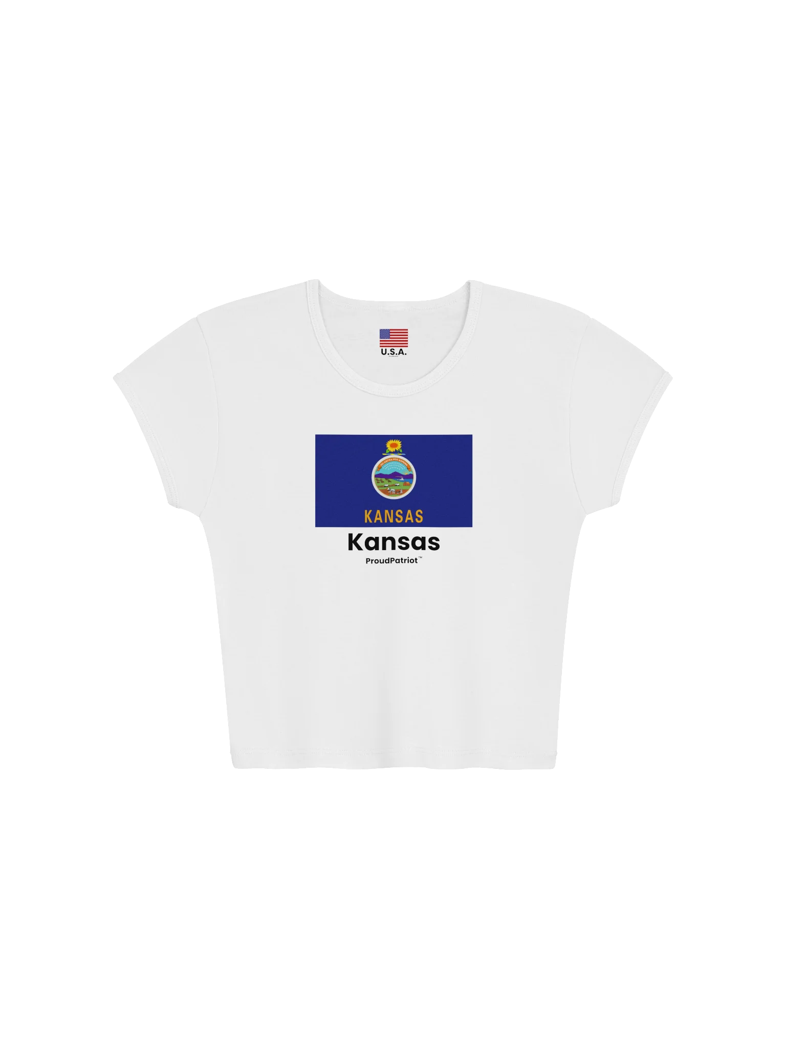 Kansas Women's Ribbed Baby Tee Crop Top product image (5)