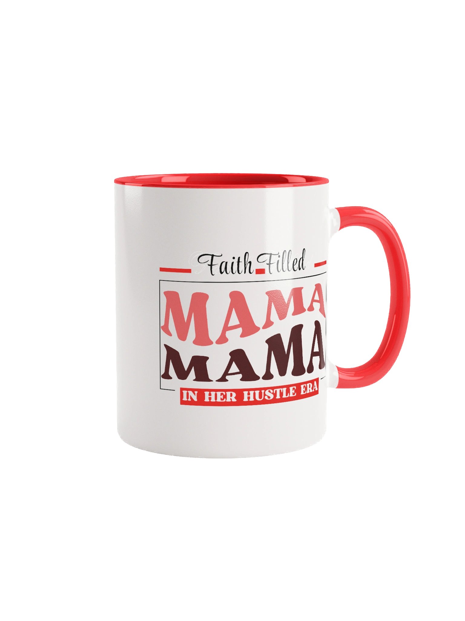 Faith Filled Mama In Her Hustle Era | Double-tone Ceramic Mug | Faith Gift for Believers product image (2)