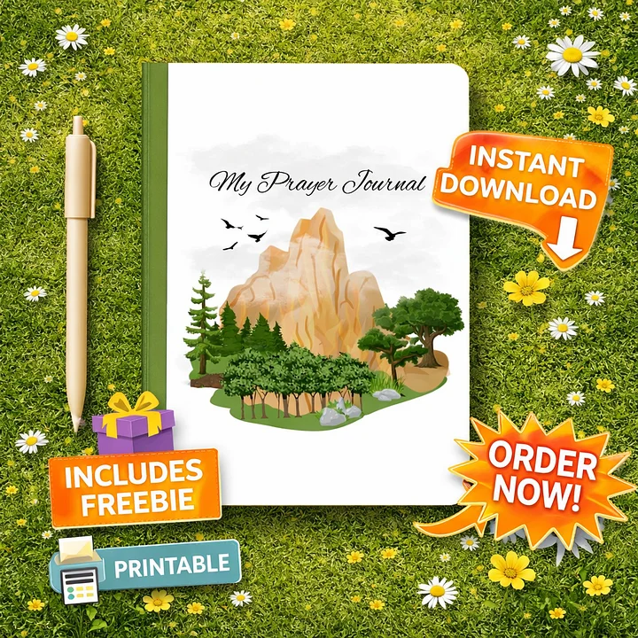Set of 3 Prayer Journal Printables | Desert, Olive Tree, Mountain Themes | Instant Digital Download + Freebies product image (1)