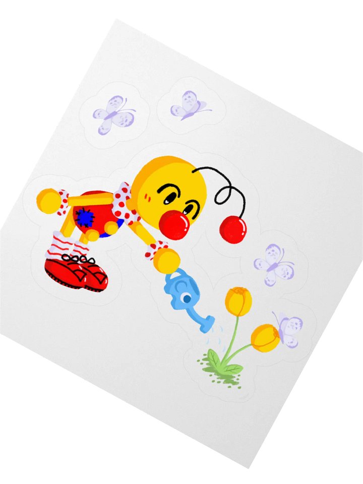 Boyoyoing Watering Tulips Flat Sticker product image (2)