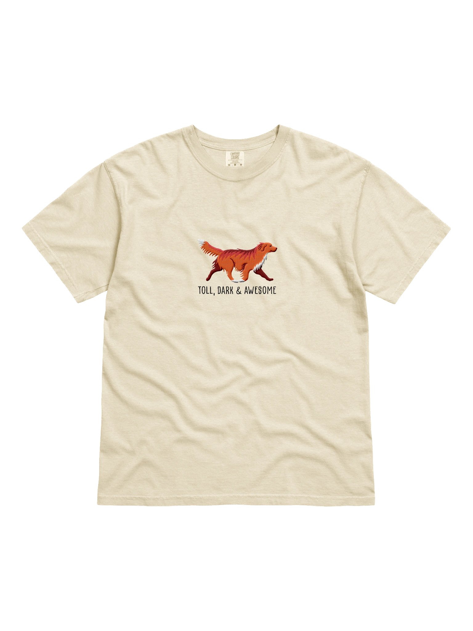 Toll, Dark, and Awesome T-Shirt(Embroidered) of a Nova Scotia Duck Tolling Retriever(Red) product image (4)