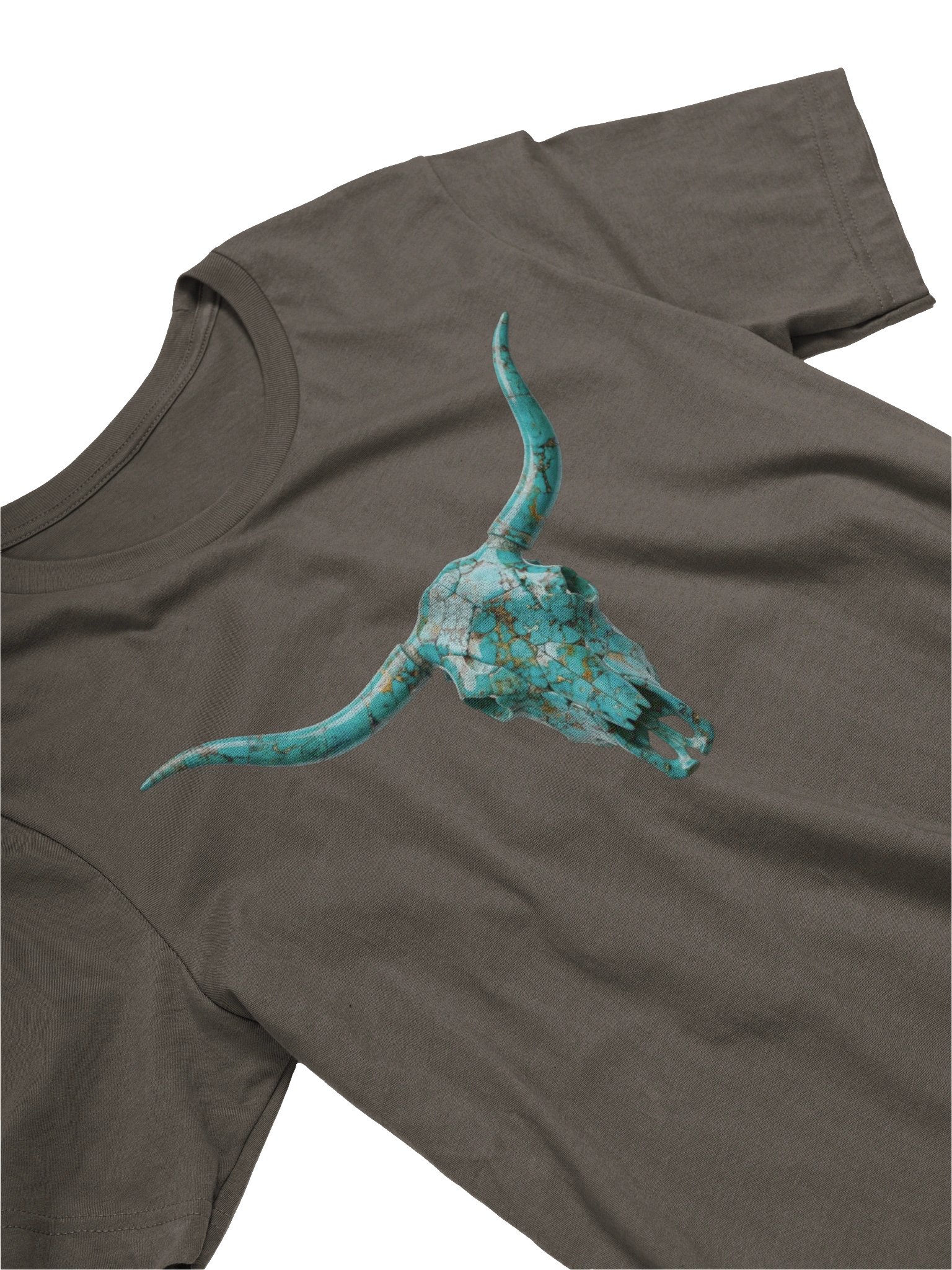 Turquoise Skull Horns Graphic T-Shirt product image (3)