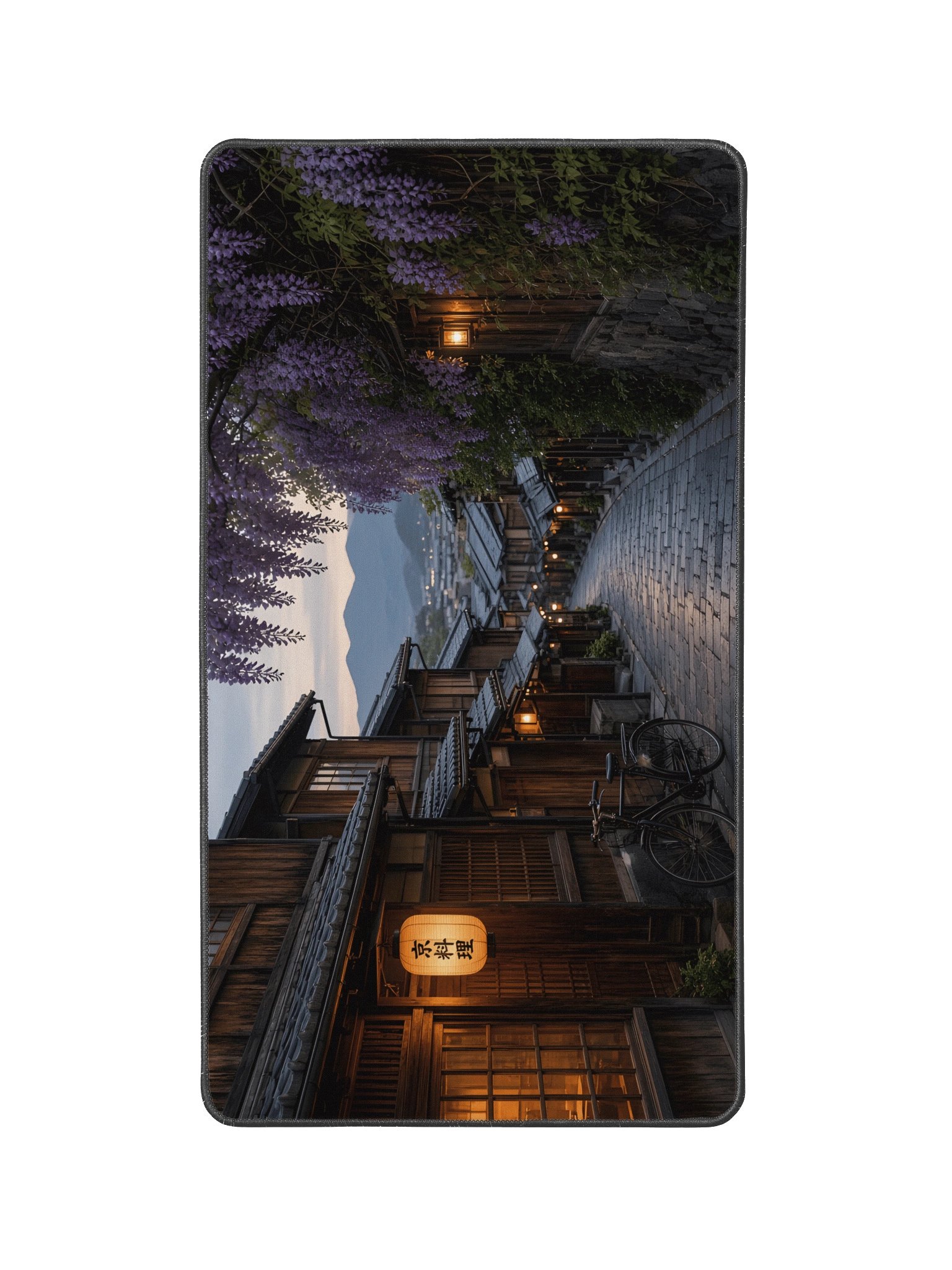 Traditional Japanese Street Wisteria Evening Desk Mat 12" x 22" product image (1)