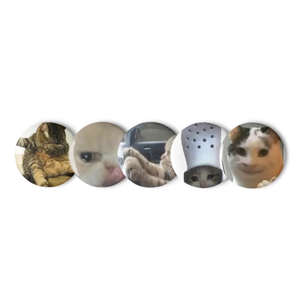 Set of Pin Buttons: Meme Cats 7 product image (3)