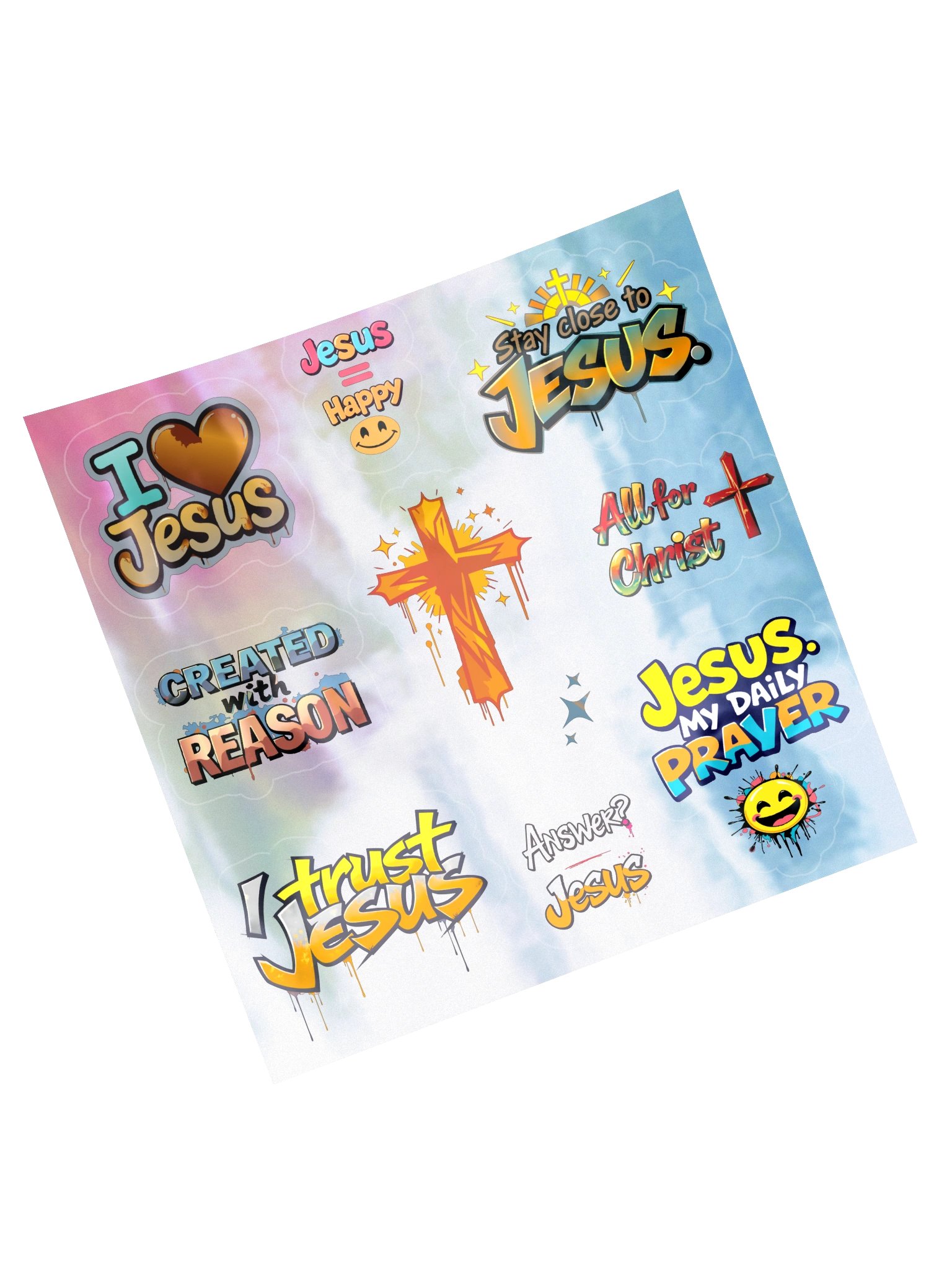 Stay Close to Jesus Holographic Sticker Sheet product image (5)