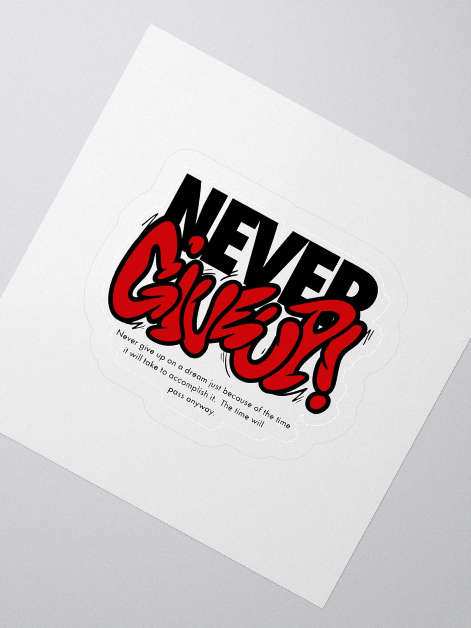 Never Give Up Red Graffiti Motivational Sticker product image (2)