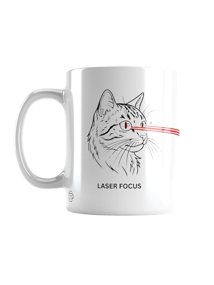 Laser Focus Cat Mug – Funny Laser Eyes Meme Coffee Mug | 11oz Cat Lover Gift product image (1)