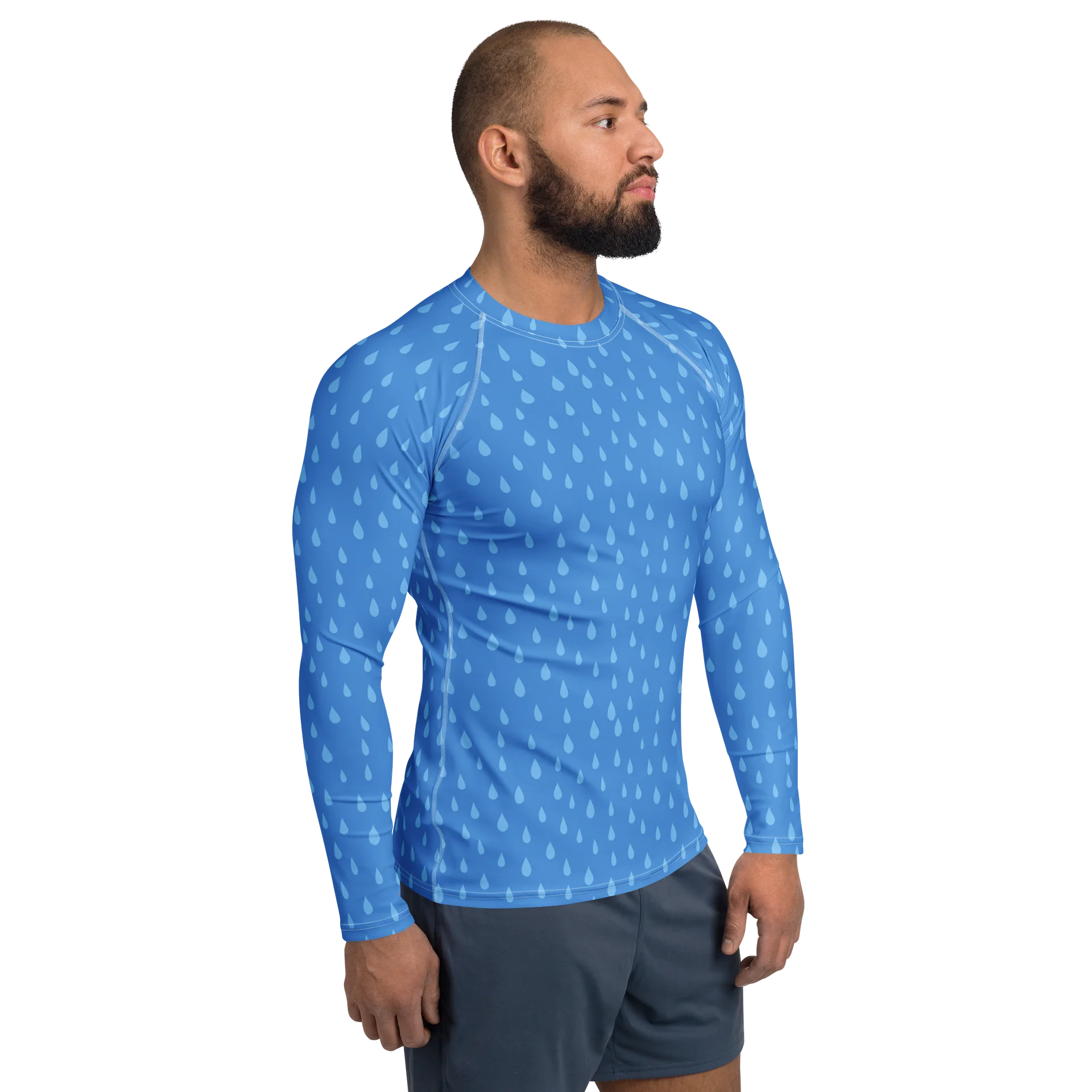Comfortable Men's Rash Guard Unique Raindrops product image (4)