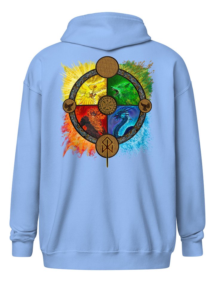 'BATTLE OF MIDGARD' SHIELD ZIP HOODIE by MIMIDOTB product image (37)