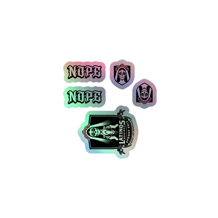 2026 LatinosAgainstSpookyShit Logo Holo Stickers product image (1)