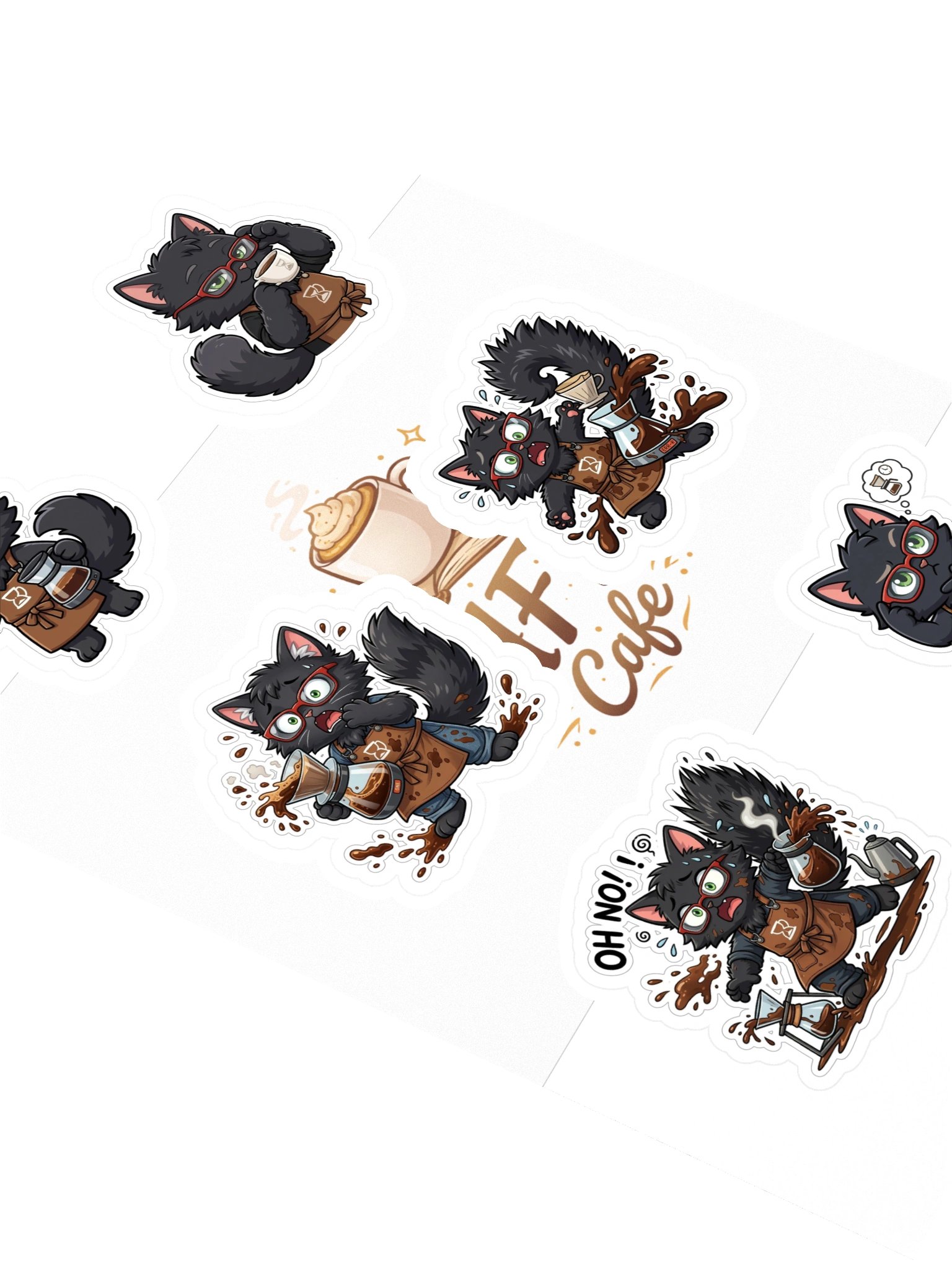 AFK Cafe | Kuro Sticker Sheet 🐾☕ product image (2)