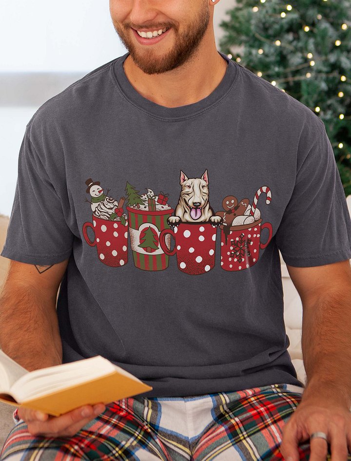 Cute Bull Terrier in a Christmas Cup T-Shirt | Funny Christmas Pup in a Cup product image (21)