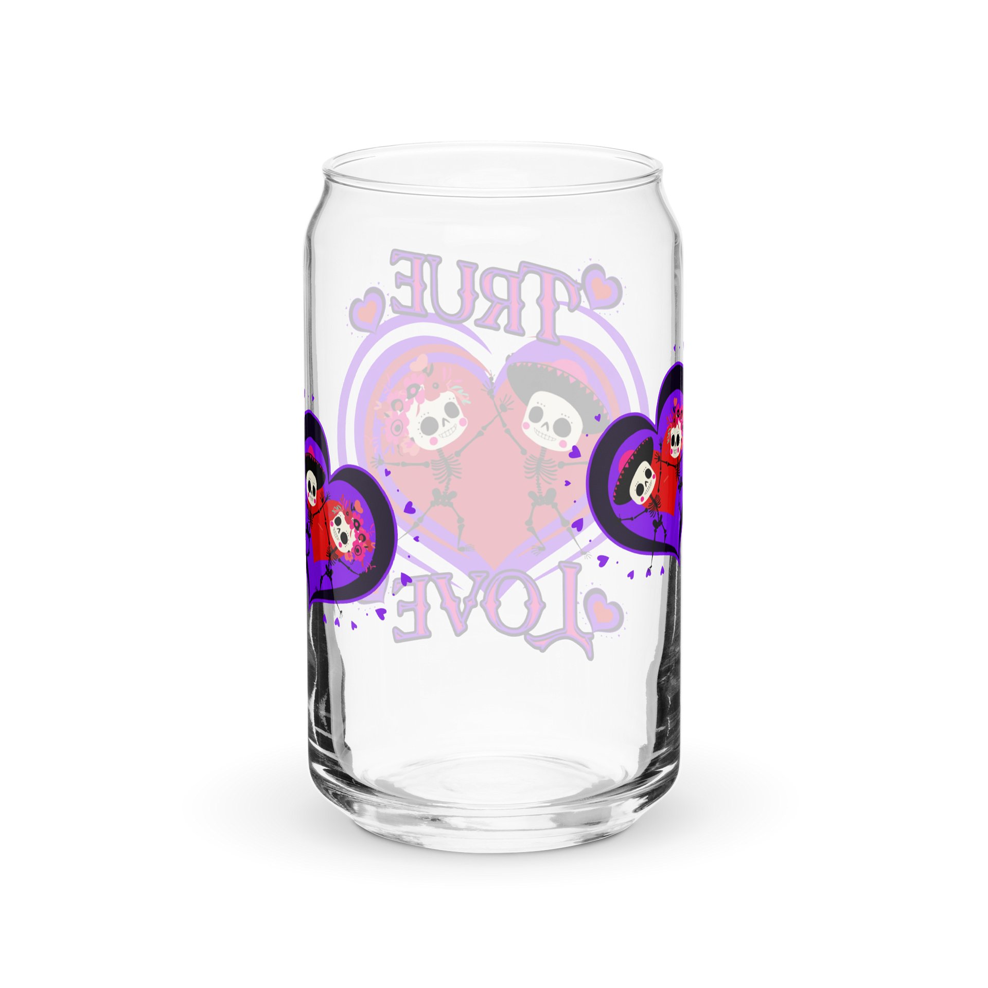 True Love Cute Skull Couple Glass product image (3)