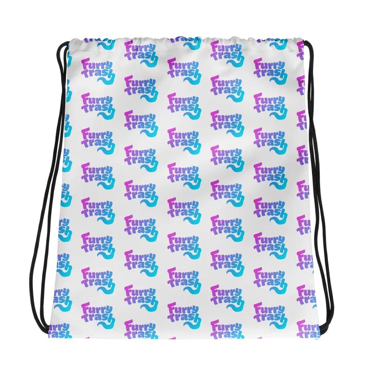 Furry Trash Patterned Drawstring Bag - Bubble Logo (Twilight) product image (1)