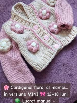 POV: cardiganul floral preferat al mamei arr acum o versiune MINI. 🥹🌸 🧶 Handmade 🎀 Mărime 12–18 luni 📦 Disponibil acum • livrare imediată Cine ar rezista unei ținute mamă–fiică asortate? 🤍 📩 DM pentru detalii și comandă. #AndraKnitStudio #CardiganFetita #HaineHandmade #Tricotaje #HandmadeRomania