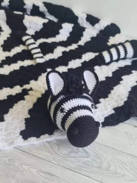 Crochet Zebra Baby Blanket Pattern - 3in1 Toy, Play Mat PDF Pattern - Crafting Happiness product image (9)