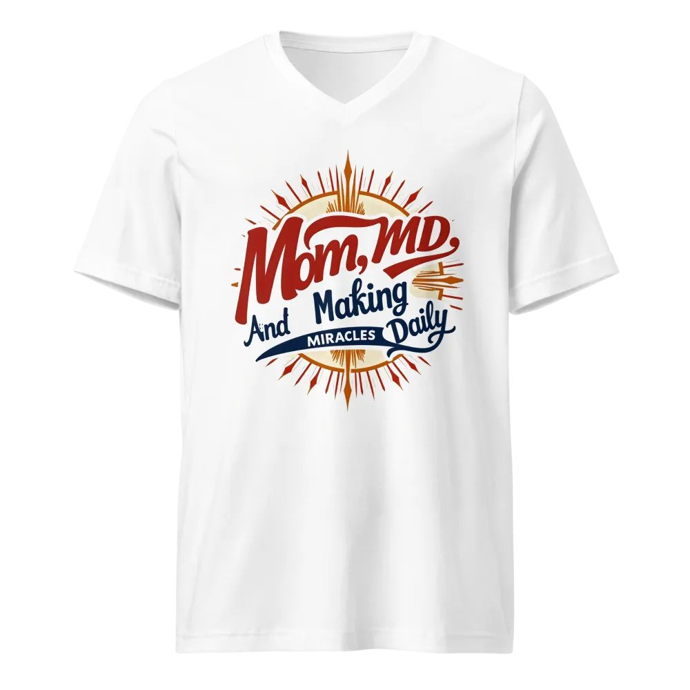 Mom, MD, And Making Miracles Daily V-Neck Tee product image (1)