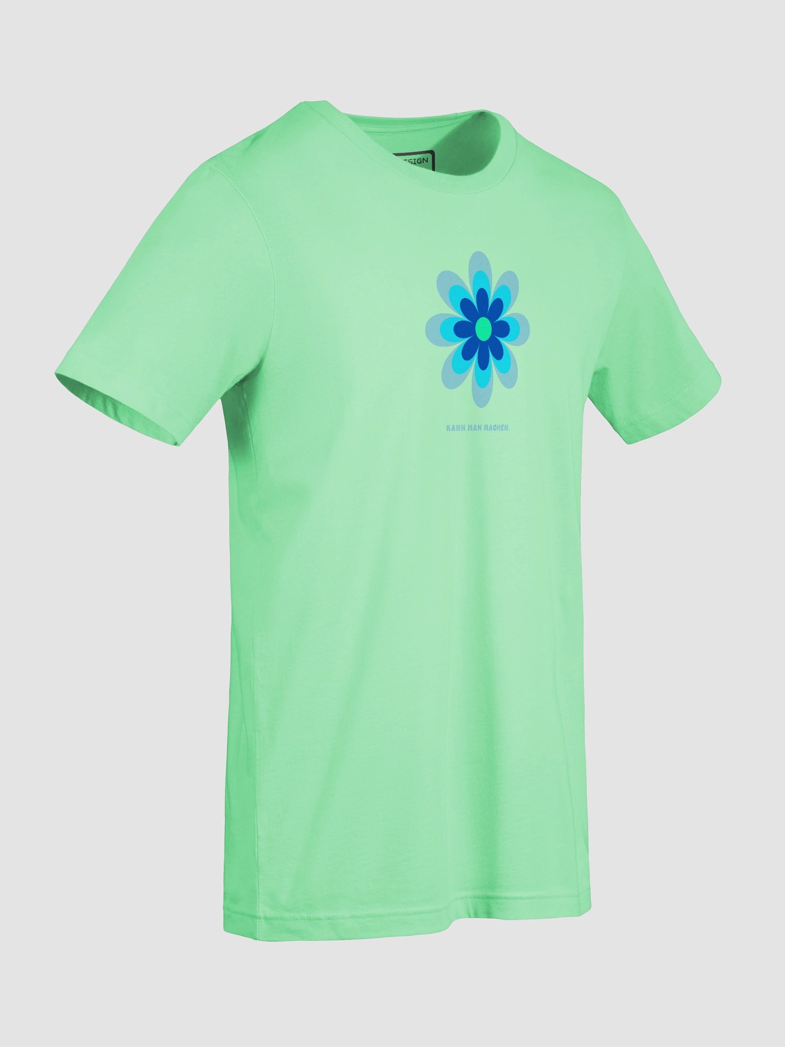 Laid-back flower T-Shirt "Kann man machen." - blue product image (9)