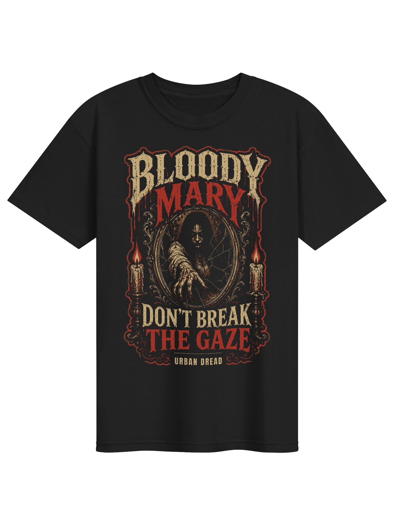 Don’t Break the Gaze — Bloody Mary Mirror Horror T-Shirt product image (1)