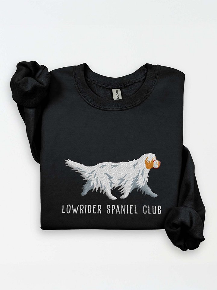 Lowrider Spaniel Club Sweatshirt (Embroidered) of a Clumber Spaniel(Tan & White) product image (1)
