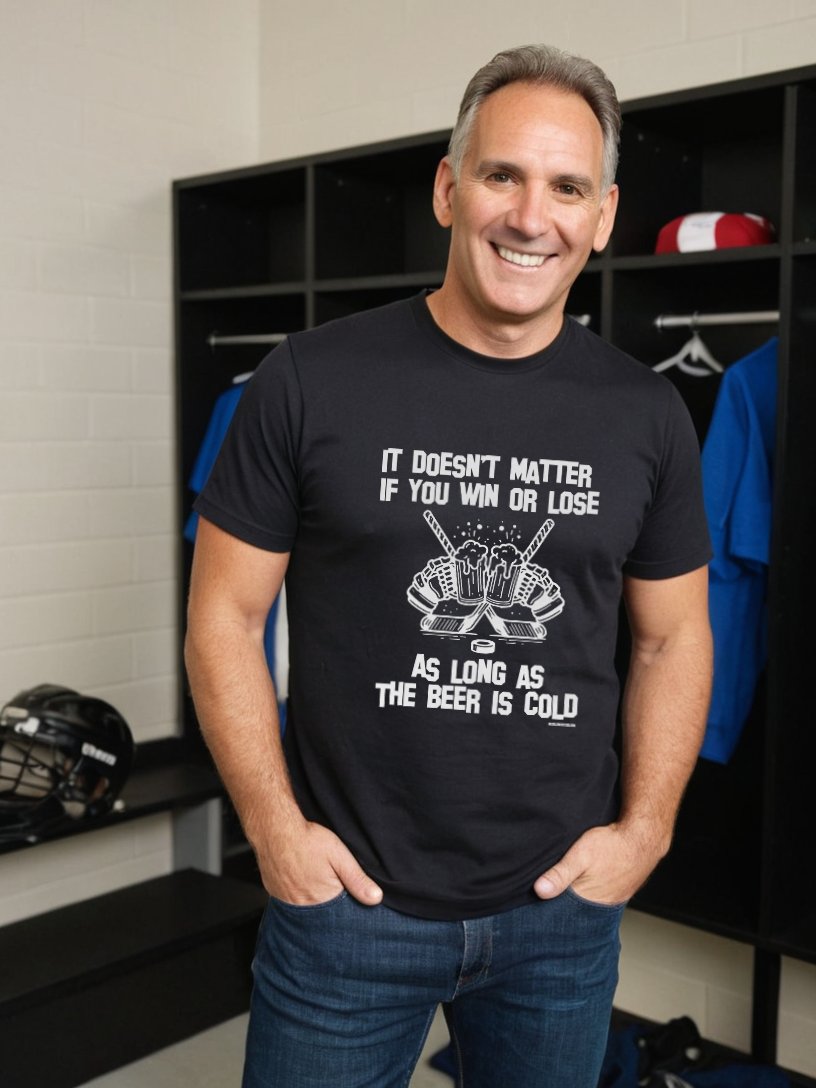 Funny Hockey T-Shirt – It Doesn't Matter If You Win or Lose – Beer League Hockey Shirt for Men – Gift for Hockey Players & Rink Rats product image (2)