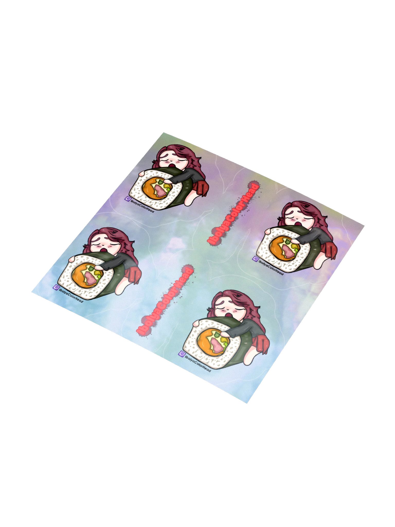Sushi Hugging Holographic Sticker product image (3)