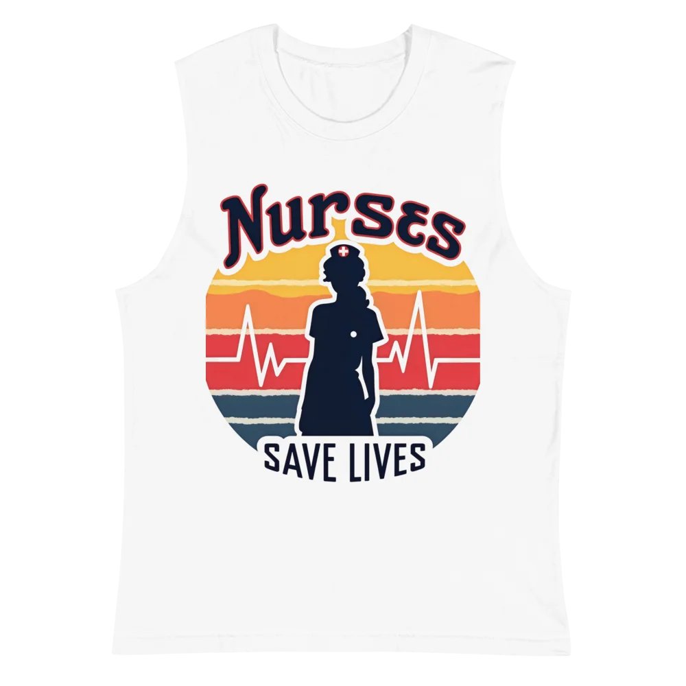 Sunset Silhouette Nurses Save Lives Muscle Tank product image (2)