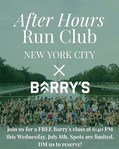 After Hours NYC x Barry’s Tribeca.
We are heading to the red room for a FREE community this Wednesday, July 8th at 6:40 pm. 
...
