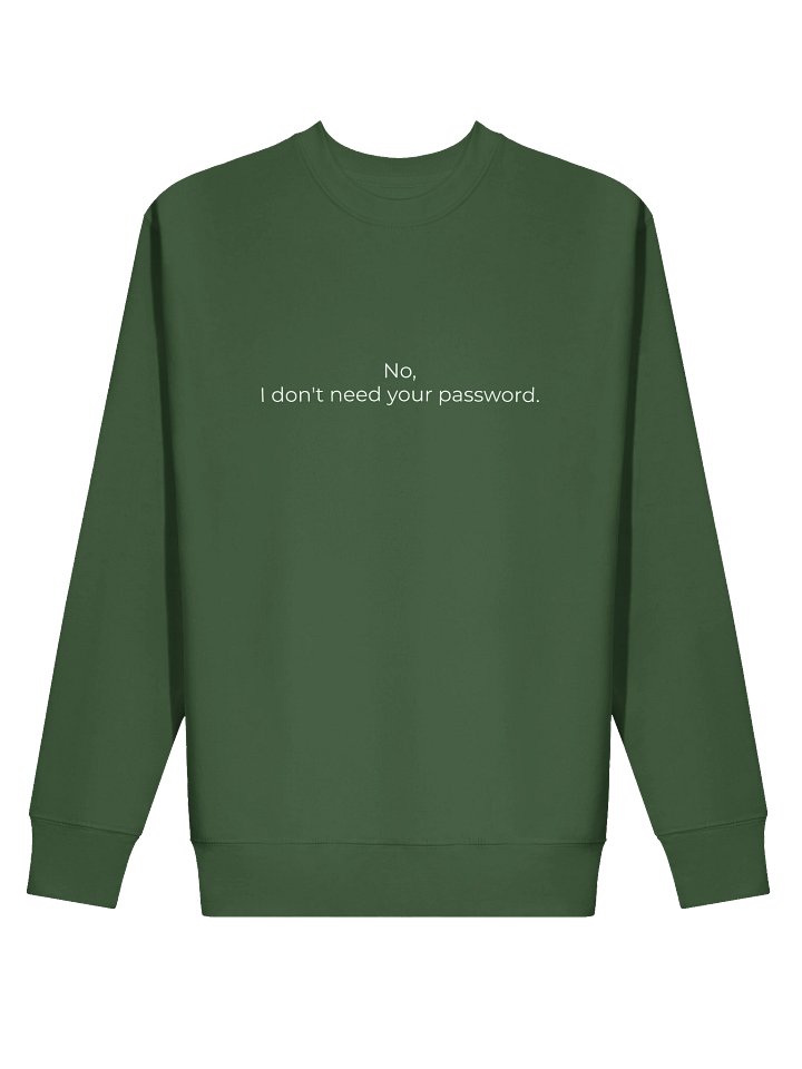 No, I don't need your password sweatshirt. product image (58)