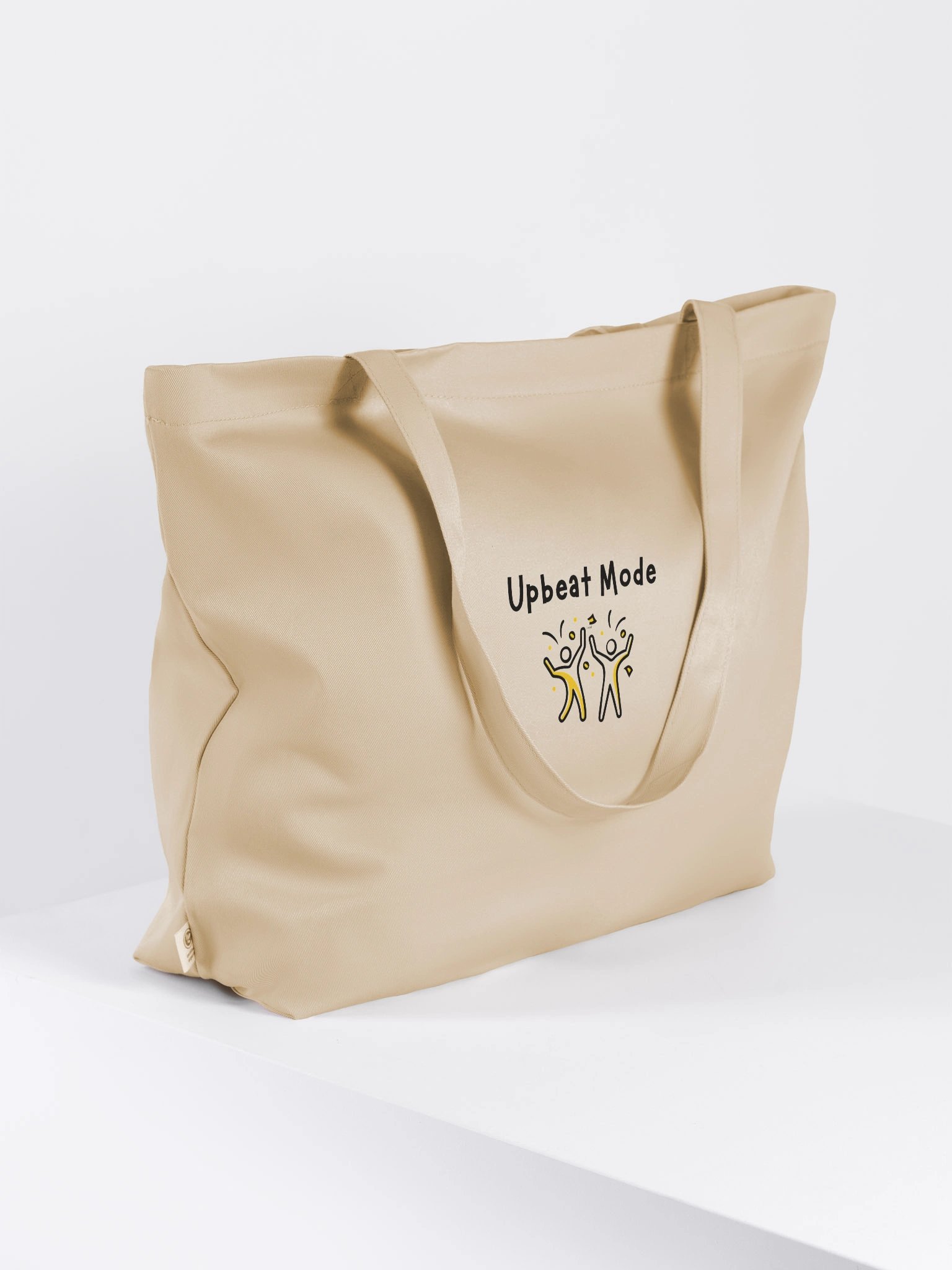"Upbeat Mode" My Vibe Beige Tote Bag product image (4)