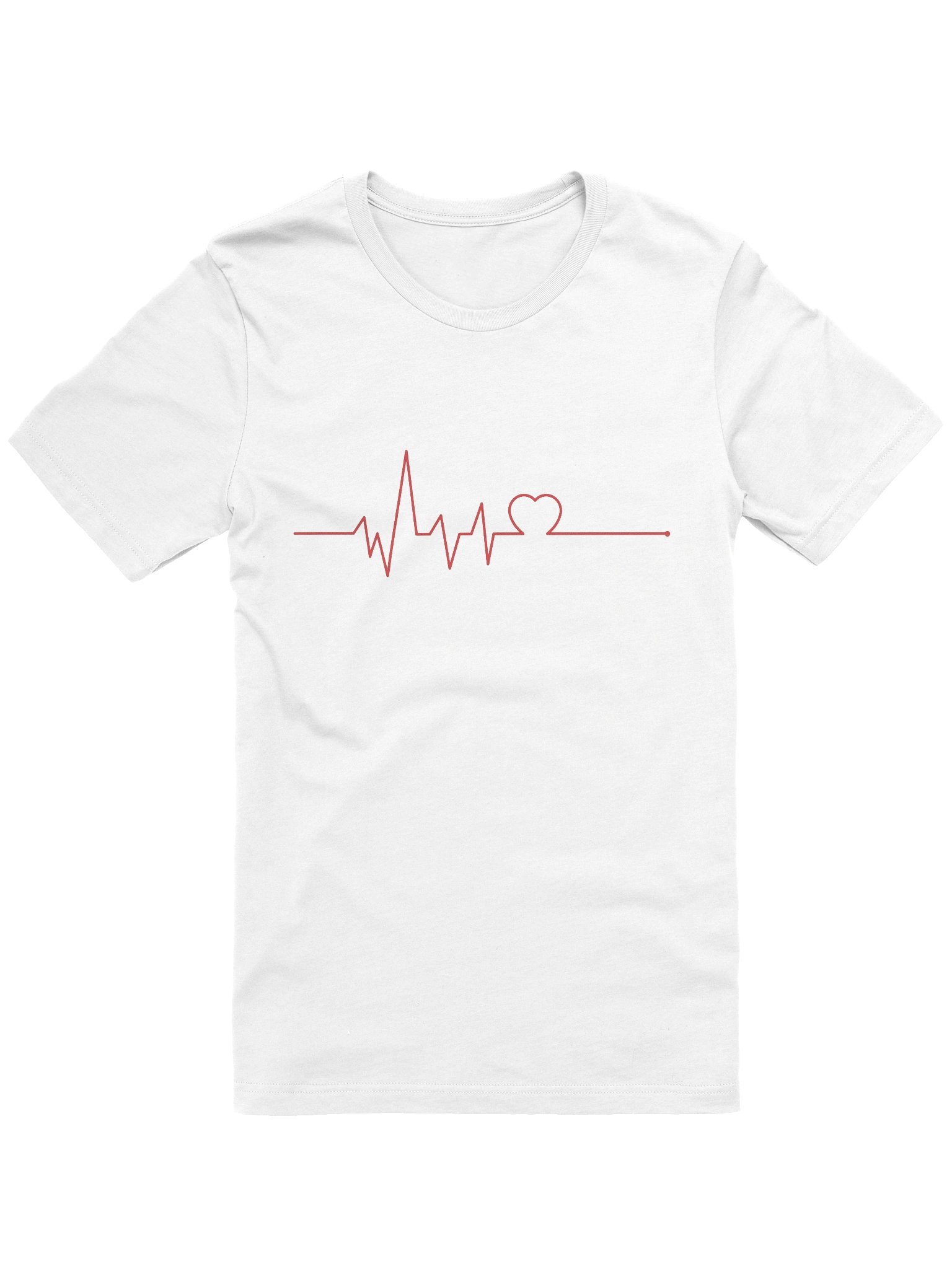 Minimalist Heartbeat Graphic T-Shirt - Red EKG Line Art Tee product image (1)