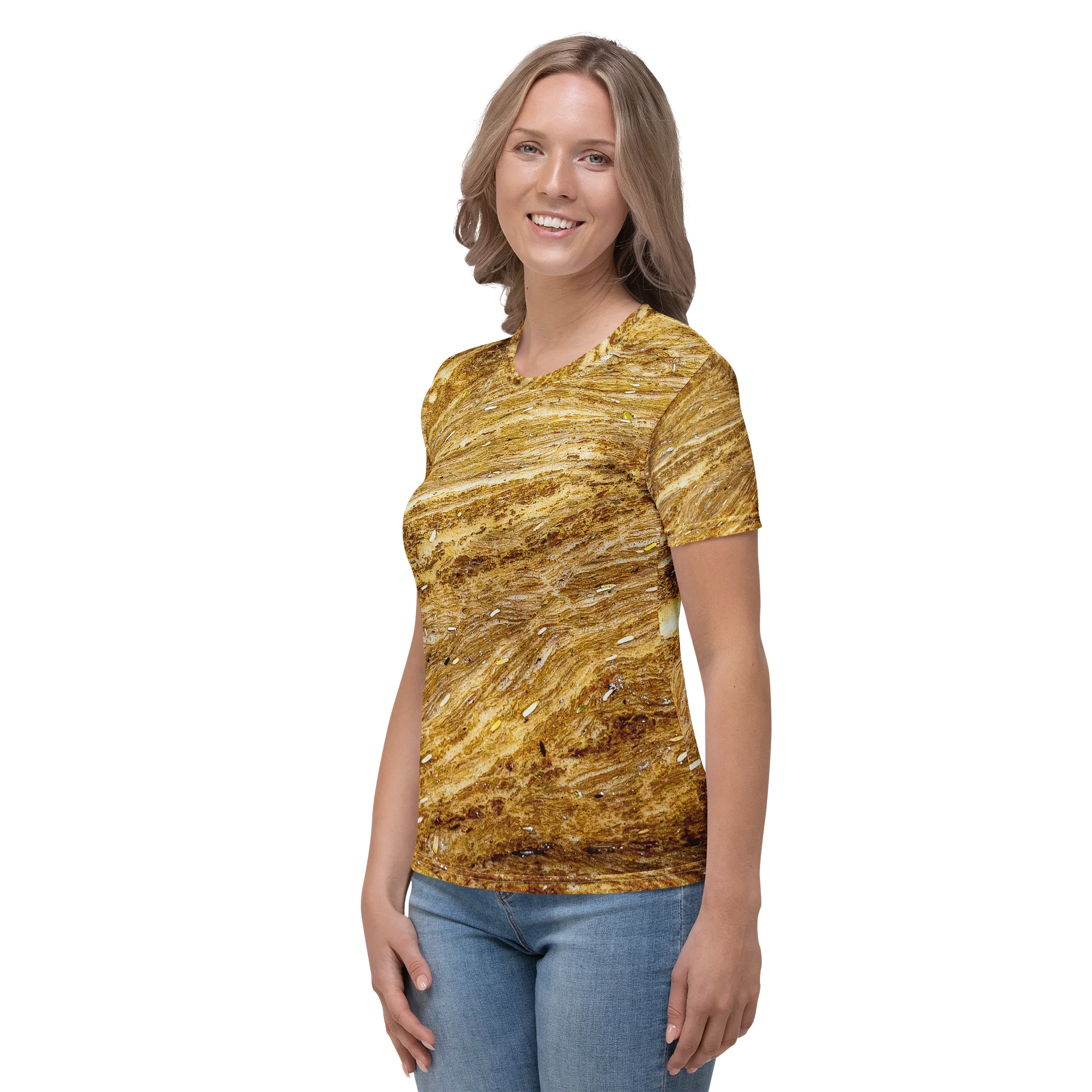 Golden Strata All-Over Print Women's Crew Neck T-Shirt product image (3)