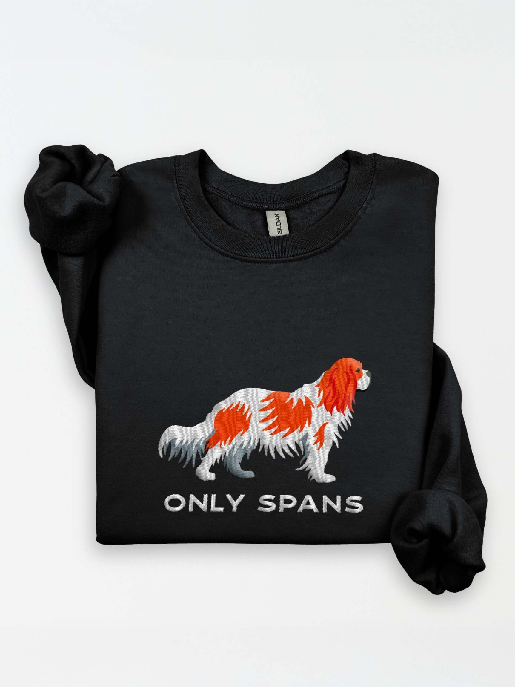 Only Spans Sweatshirt (Embroidered) of a Cavalier King Charles Spaniel(Blenheim) product image (2)