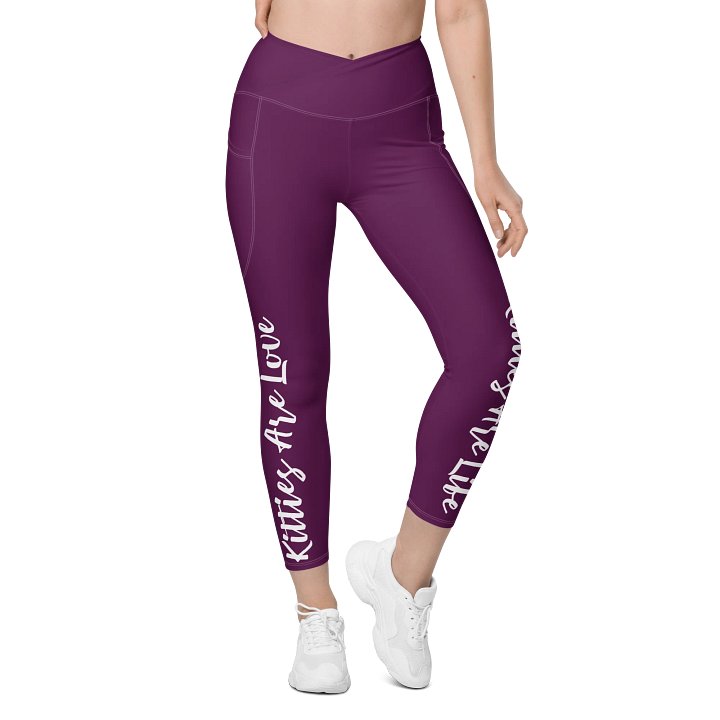 KITTIES ARE LOVE KITTIES ARE LIFE CROSSOVER LEGGING product image (1)