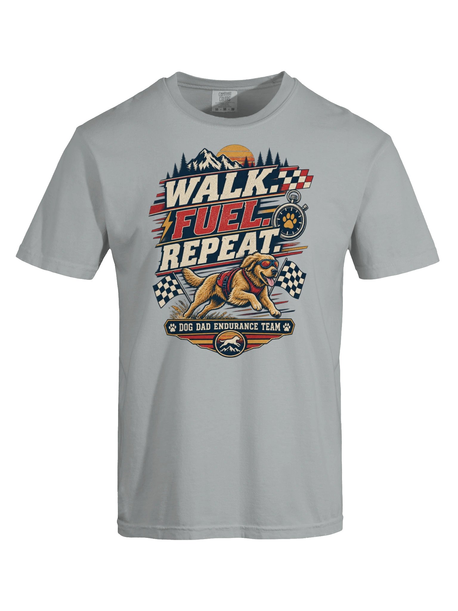 Walk Fuel Repeat Comfort Colors Tee | Dog Dad Endurance Team Shirt product image (6)