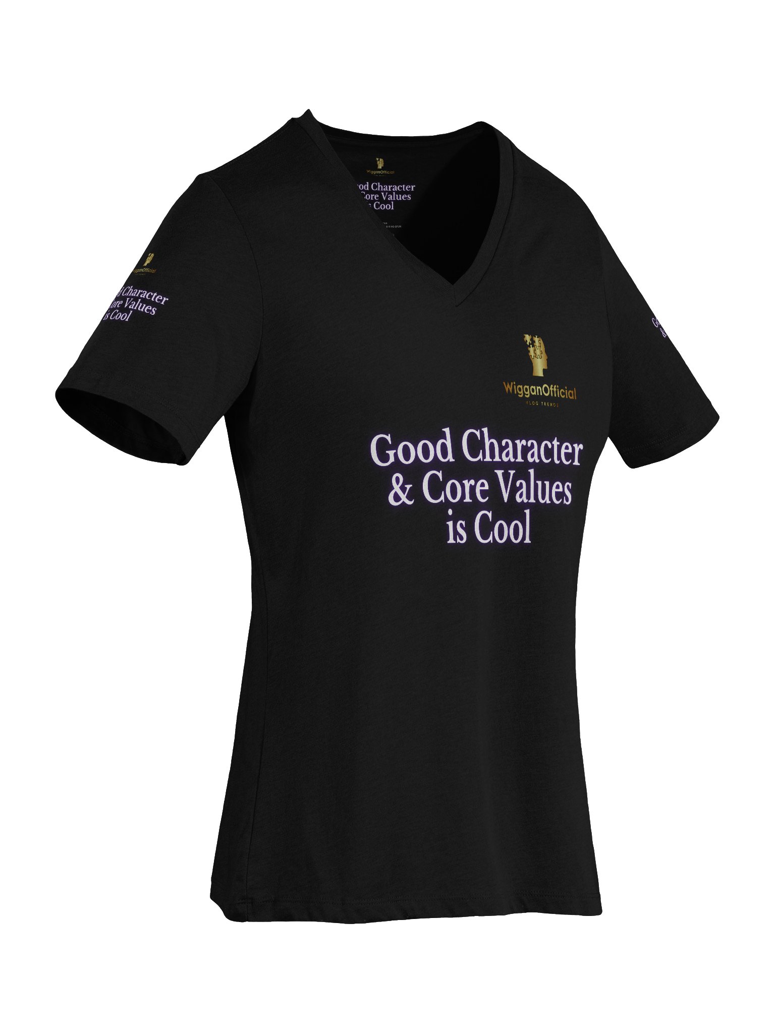 WigganOfficial “Good Character & Core Values is Cool” Women's Relaxed V-Neck T-Shirt product image (7)