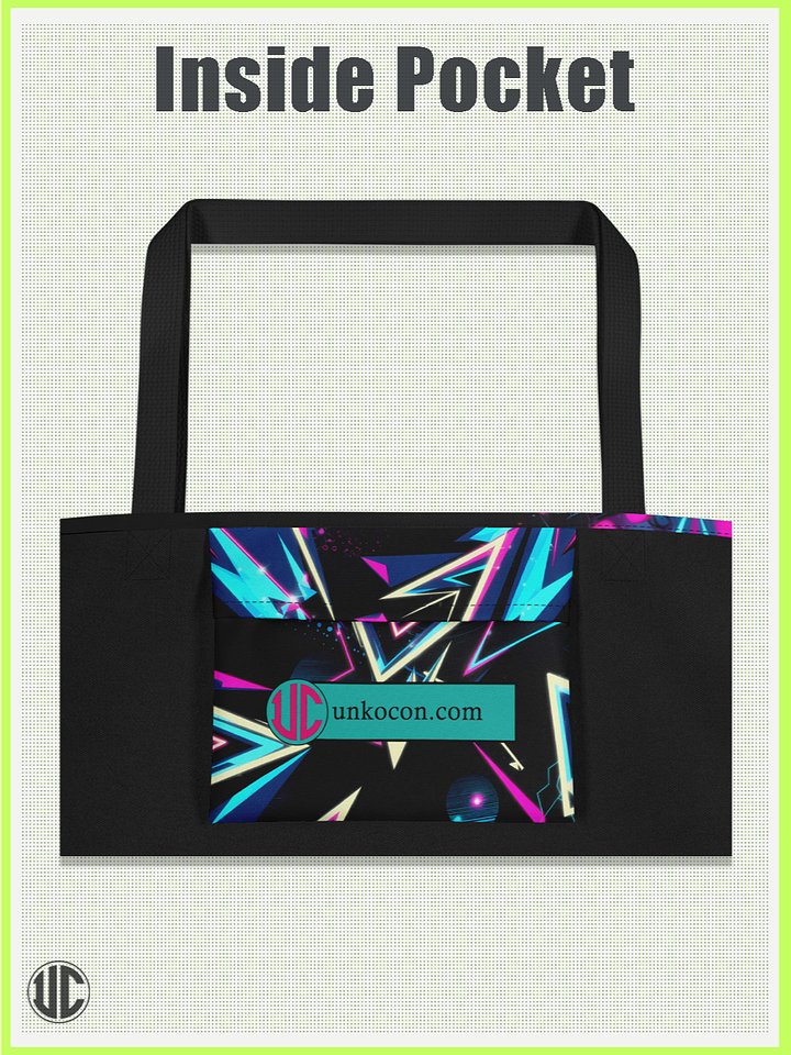 UnkoCon – Electric '80s Neon Tote Bag product image (2)