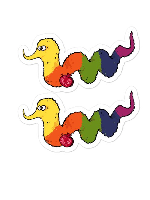 Inch Worm 2x die cut magnets product image (1)