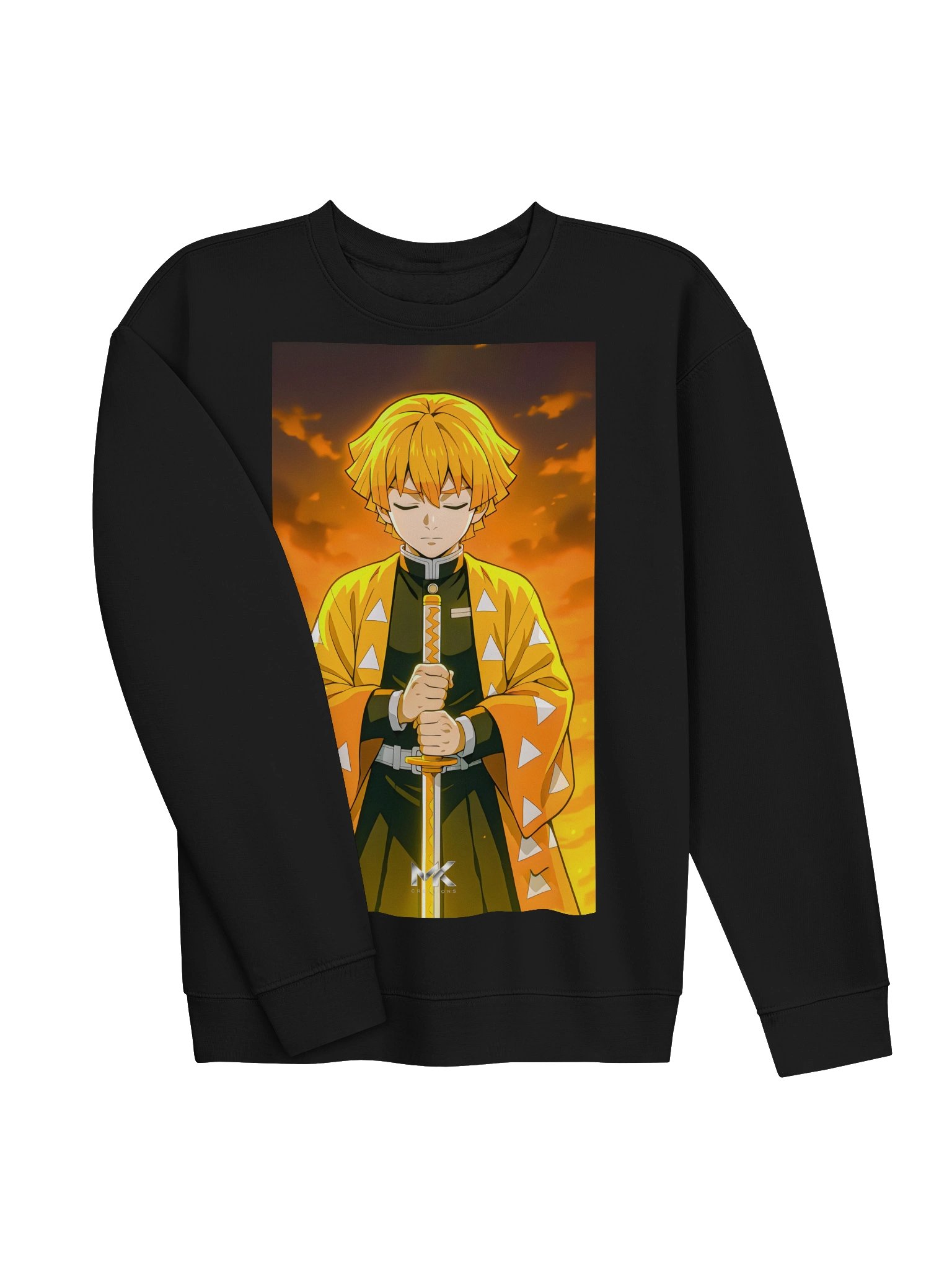 Fiery Anime Sword Pose Crewneck product image (3)