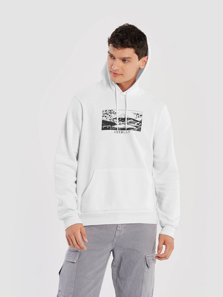 𝓝𝓲𝓰𝓱𝓽𝓓𝓻𝓮𝓪𝓶 ✕ Fuji 富士山 "Stencil Black" HOODIE - Standard product image (2)