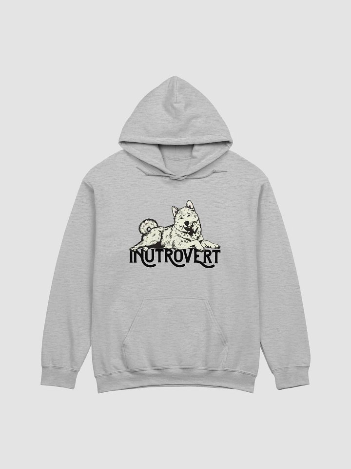 Inutrovert Hooded Sweatshirt of an Akita Inu (White) | Funny Hoodie for Akita Paw-rents product image (1)