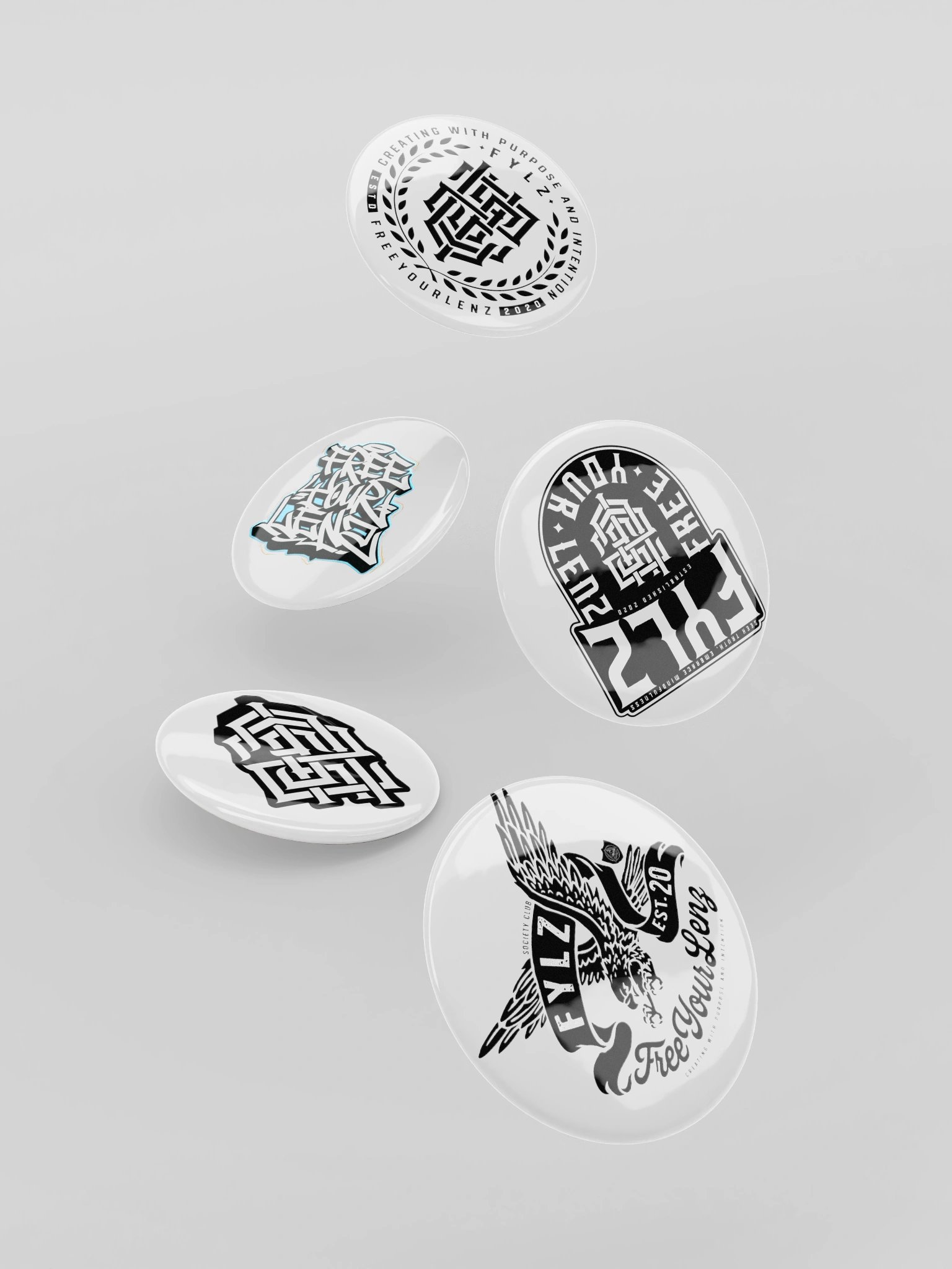 FYLZ Monochrome Button Pack | Set of 5 product image (5)