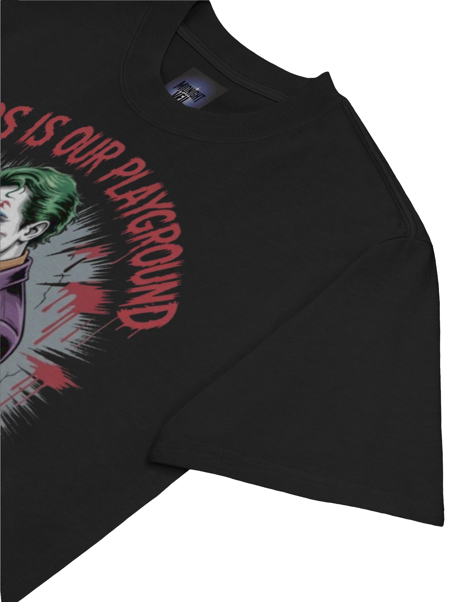 Chaotic Liaison: Joker & Harley Quinn Oversized Faded T-Shirt product image (7)
