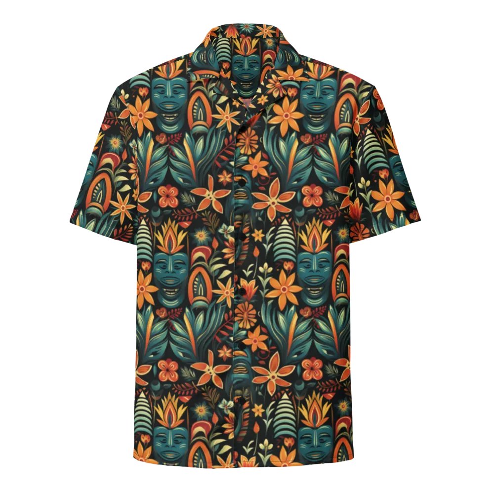 Tribal Floral Tiki Hawaiian Shirt product image (1)