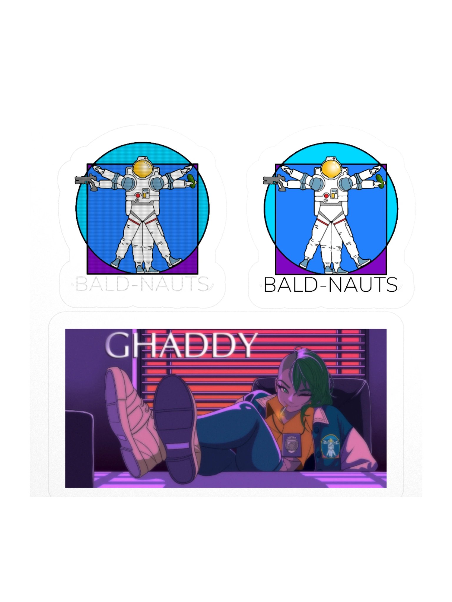 BALD-NAUTS Sticker pack product image (2)