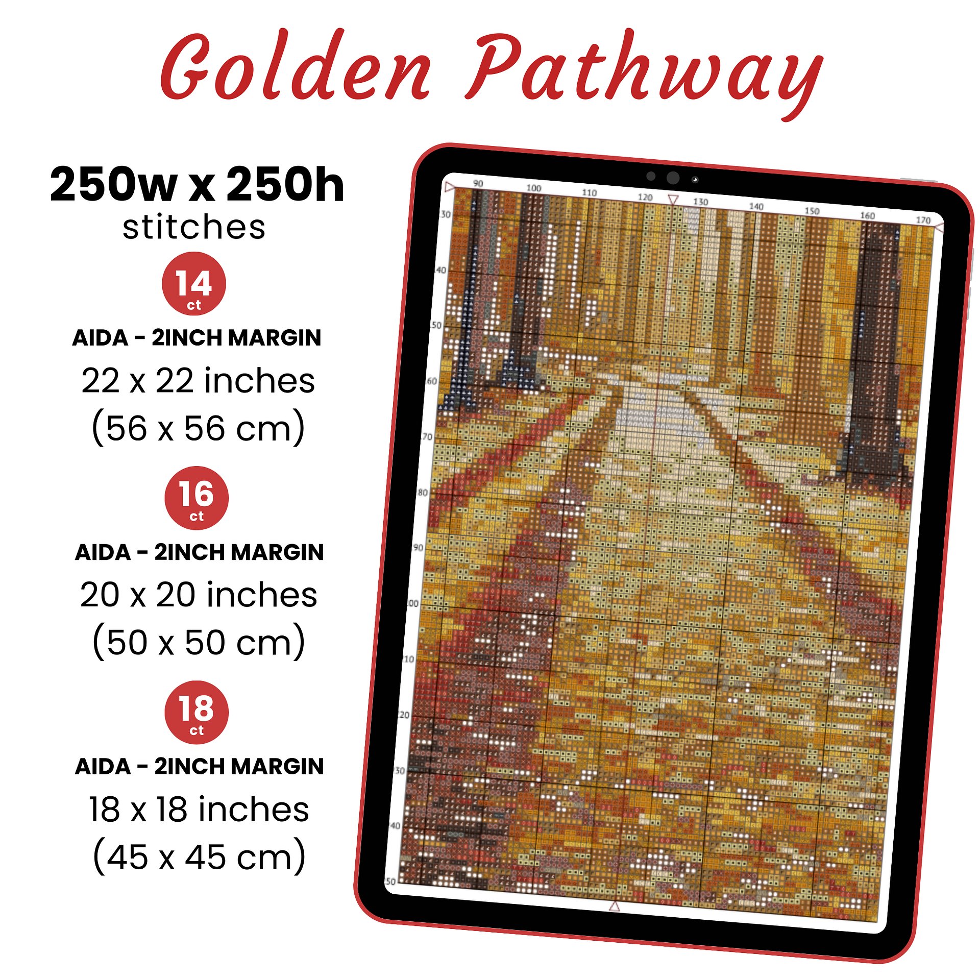 Golden Pathway Cross Stitch Pattern product image (2)