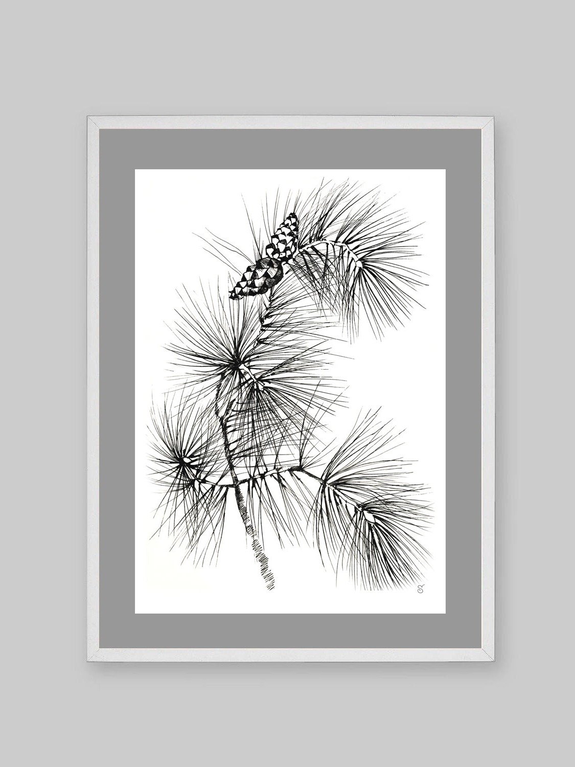 Pine Branch Serenity Poster - Pine Branch and Cones product image (19)