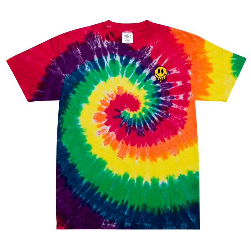 Embroidered Dripping Smiley Oversized Tie-Dye T-Shirt | Shaka Wear Heavyweight Tee product image (6)