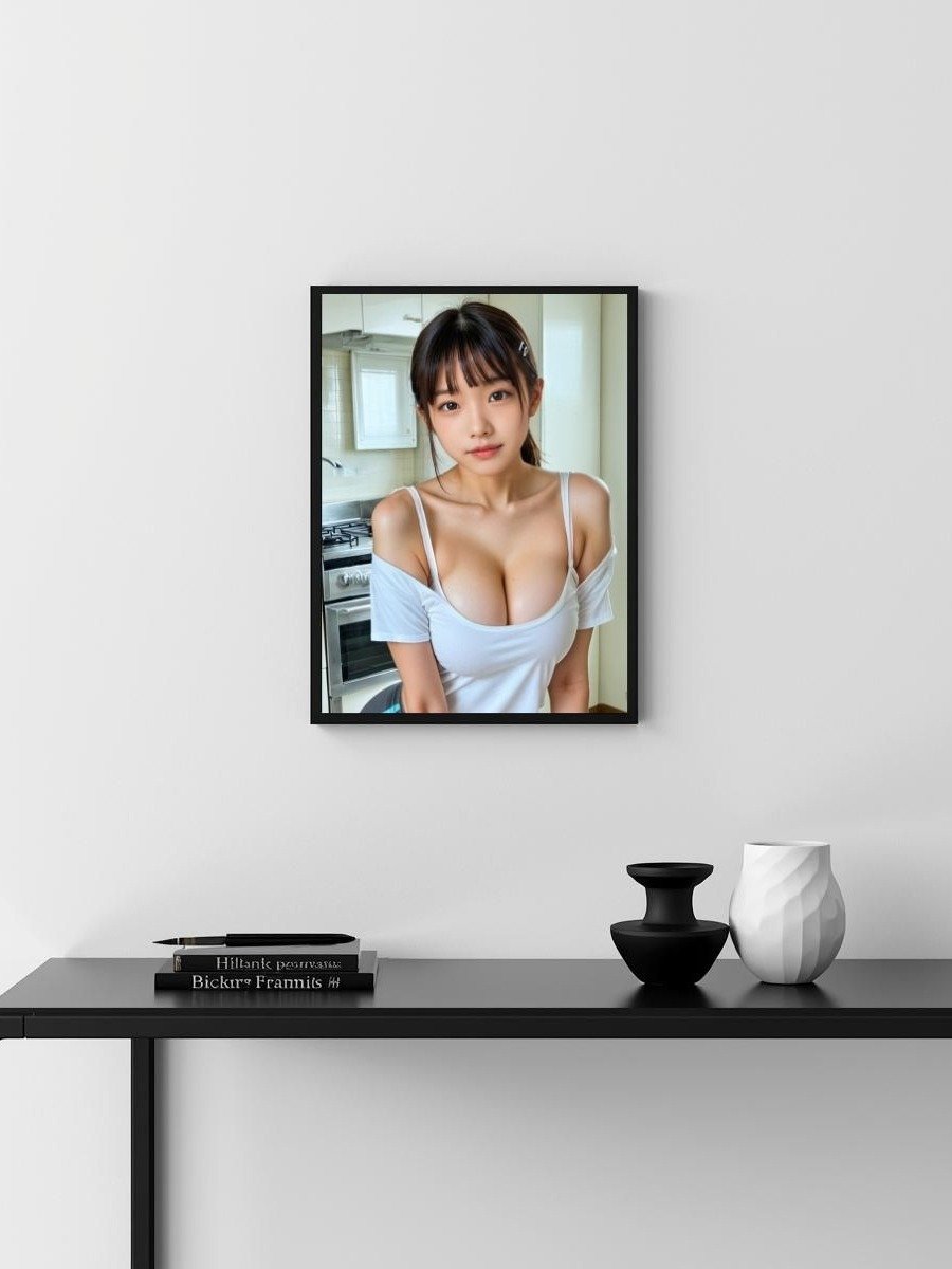 Kawaii White Top Girl 8x10 Metal Wall Art – Kitchen Model Metal Poster Print product image (3)