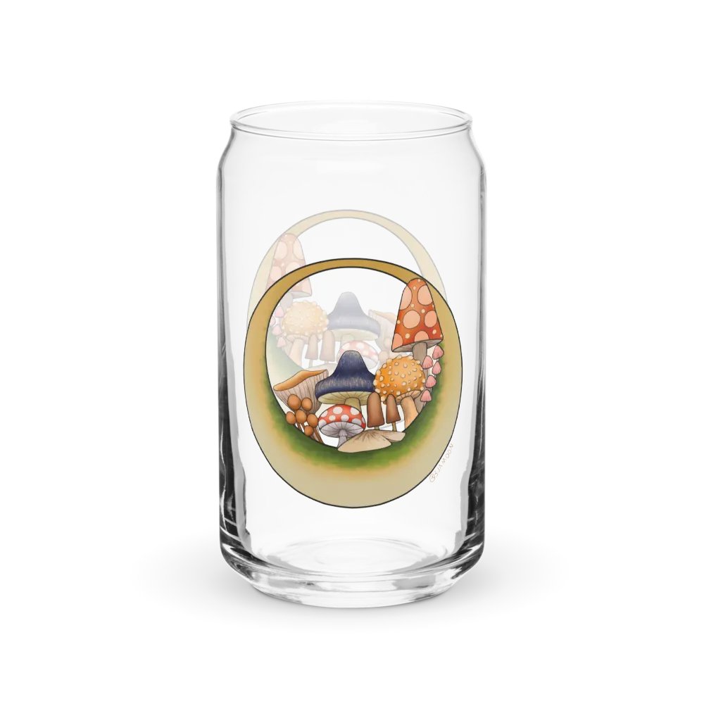 Moonie Shrooms 16 oz glass with or without lid/straw product image (1)